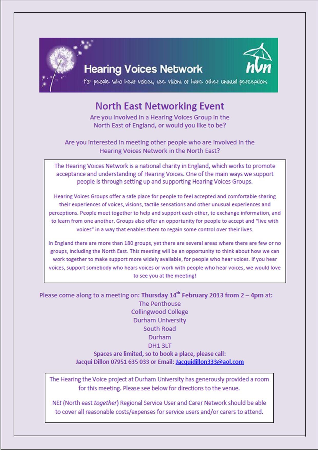 HVN North East Networking Event flyer image