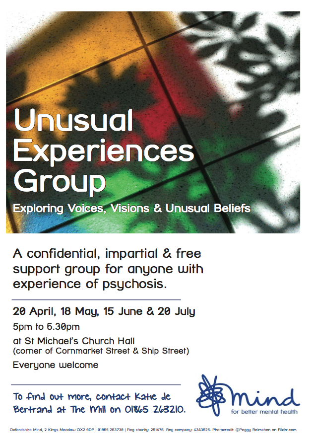 Oxford Unusual Experiences Group flyer