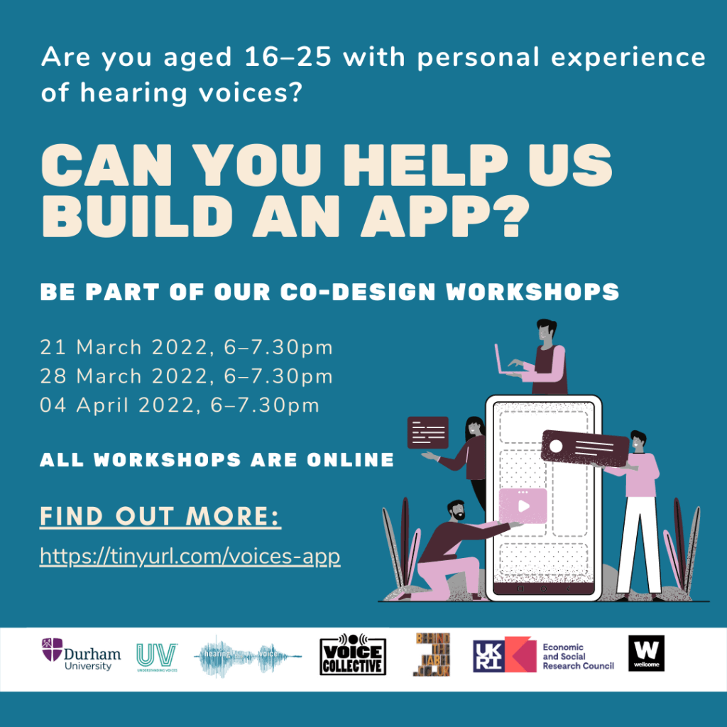 Are you aged 16 to 25 with personal experience of hearing voices? Can you help us build an app?